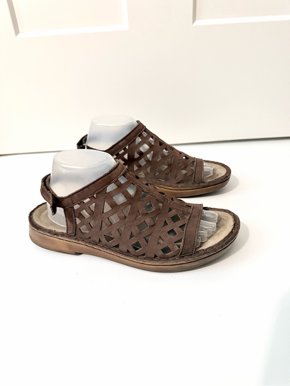 NAOT Amadora Sandals Women’s Size 9 40 Brown Tan Leather Sandal Slingback Lace